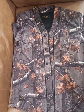 10.Deep Men's Gray and Brown Camo Baseball Jersey